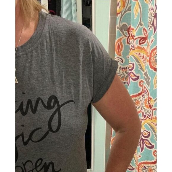 Womens Casual  Short Sleeve Tops Soft T-Shirts Magic Happen Shirts - Picture 4 of 6